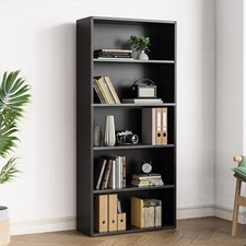 Home Office 53" Wood Shelves Bookcase Large Tall Floor Standing Open Bookshelf