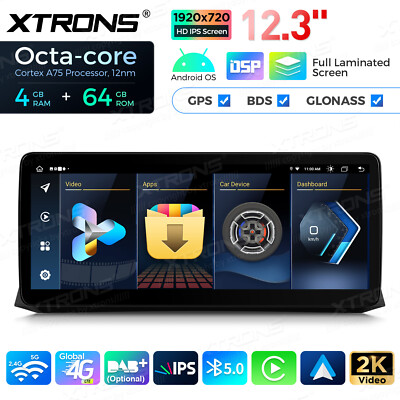 Android 14 Autoradio 8Core 4+64GB 4G LTE GPS Navi BT 5.0 DSP Für BMW E60 E61 CCC