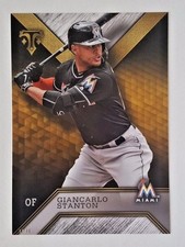 2016 TOPPS TRIPLE THREADS GIANCARLO STANTON 5X7 JUMBO ART CARD #/49 MARLINS
