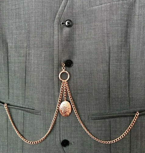 unusual double albert rose gold plated 