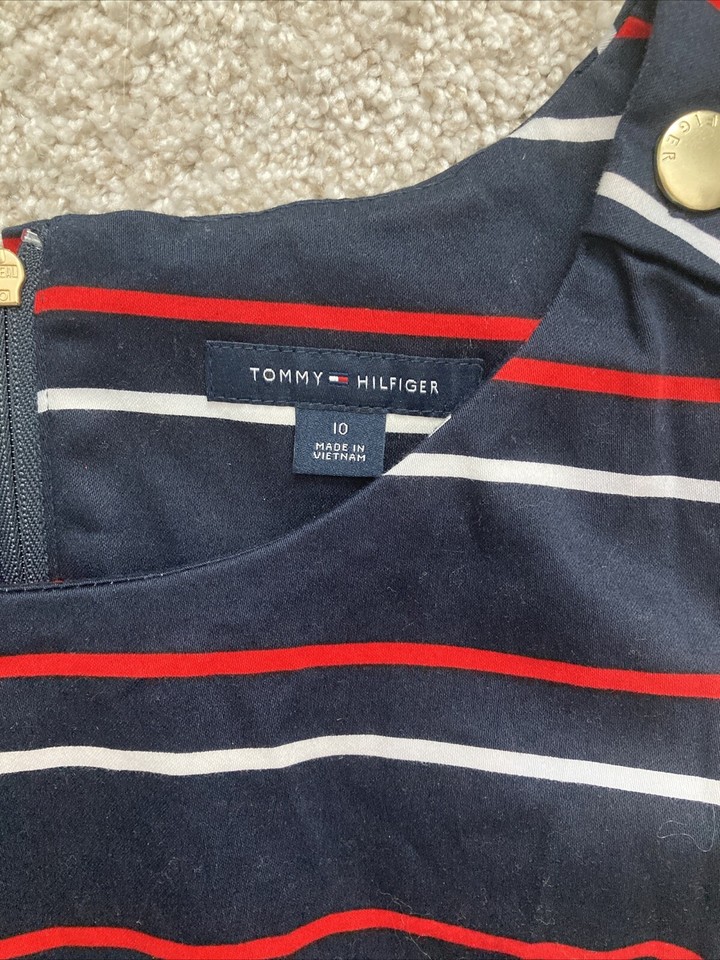 Tommy Hilfiger Dress Women Size 10 Red White And Blue Dress W/ Belt eBay
