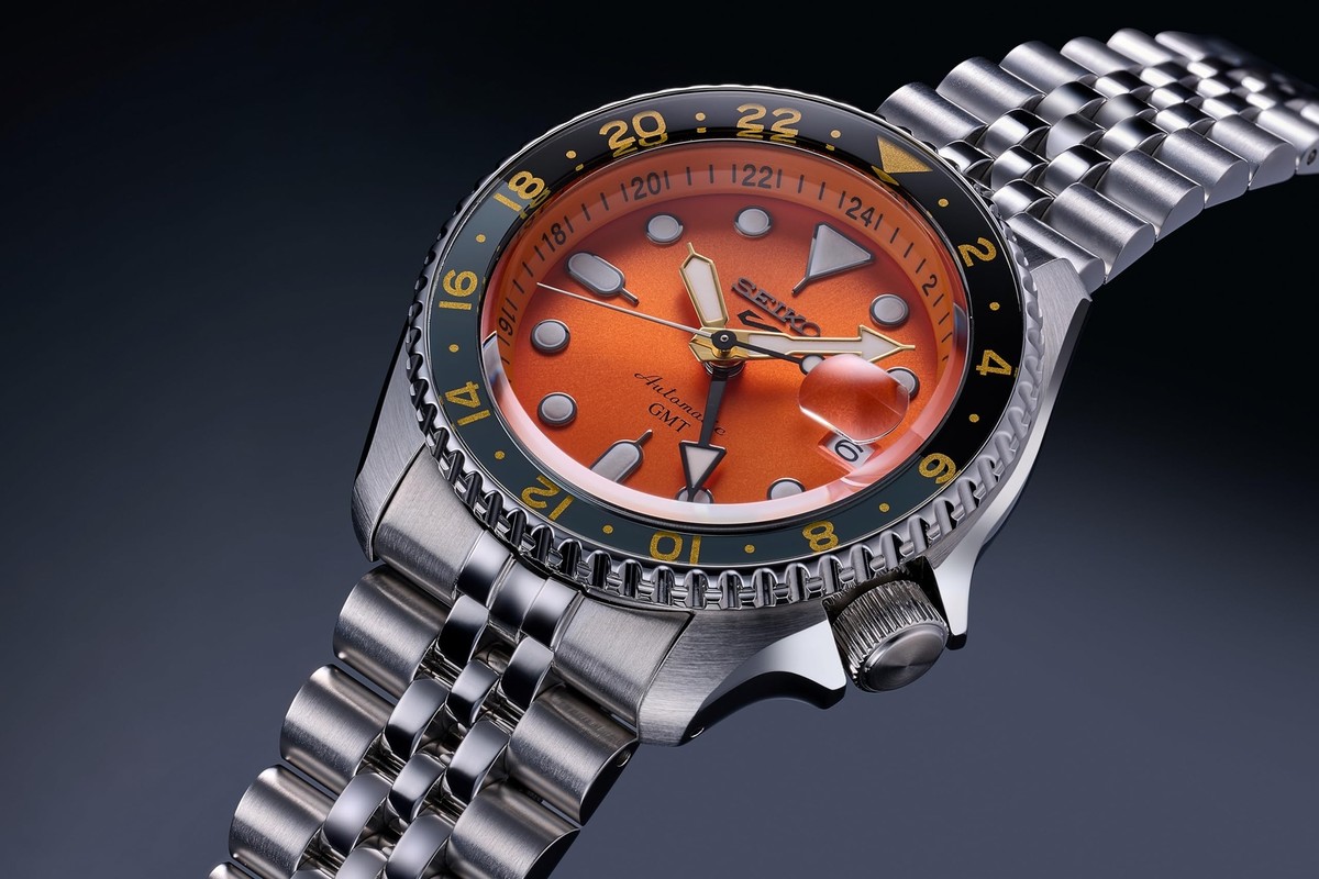 Seiko Watch Five Sports SSK005KC Style GMT Wristwatch Orange | eBay