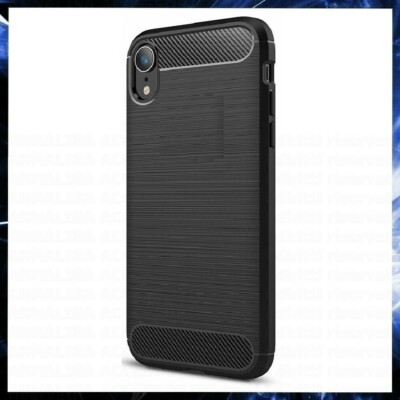 CASE FOR APPLE IPHONE XR COVER BLACK MATTE CARBON TPU SOFT ULTRA SLIM X R