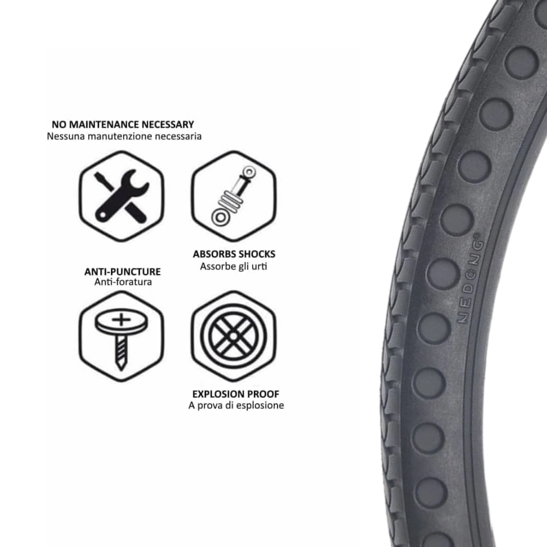 PNEUMATICI PIENI 24X 3/8 GOMMA PIENA A NIDO D'APE PER BICI E