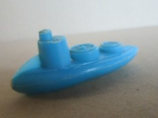 149O Jouet Ancien en Plastique Chalutier Bleu Bateau de pèche L 6.8 cm