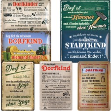 Blechschilder Sprüche 20x30cm Dorfkinder Dorf Leben Geschenke Freunde Nachbarn