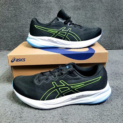 Men's Asics Running Shoes 10.5 Black Electric Lime Gel-Pulse 15 Sneakers Cushion