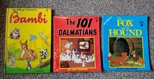 3 WALT DISNEY BOOKS FROM THE 70/80s, SHORT STORIES & PICTURES, GOOD CONDITION
