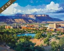 Grand Junction skyline oil painting 8x10 Print