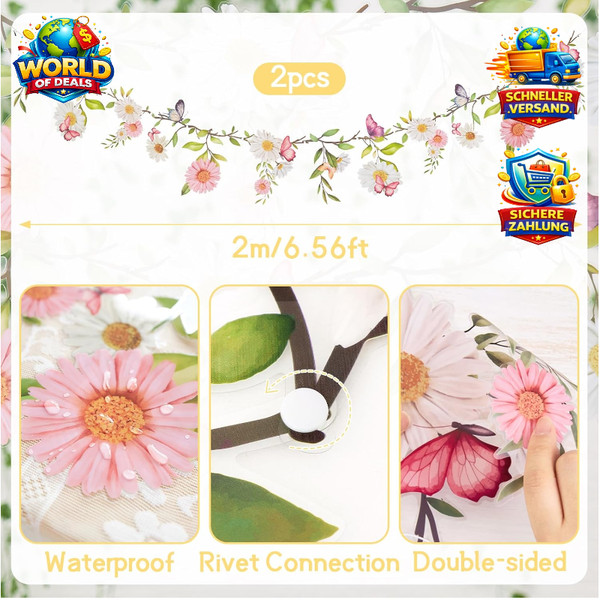 Blumen Girlande Deko Banner Wildblume Farben FüR Babyzimmer Gartenparty-image