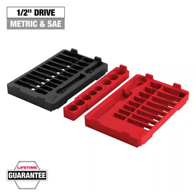 1/2 In. Drive Sae/Metric Ratchet and Socket Mechanics Tool Set PACKOUT Trays