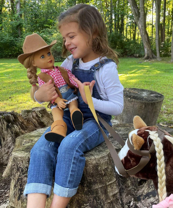 Cowgirl Chic Outfit & Stuffed Animal Set, Playtime by Eimmie, for 18" Dolls