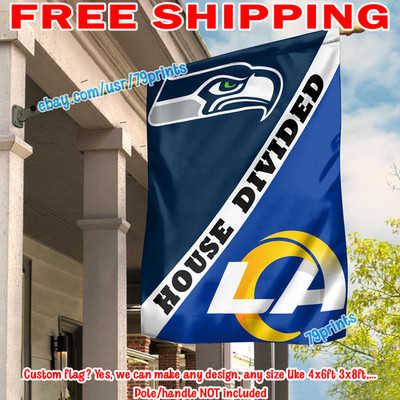 Seattle Seahawks vs Los Angeles Rams House Divided Flag 28X40'' Banner 2026 NFL
