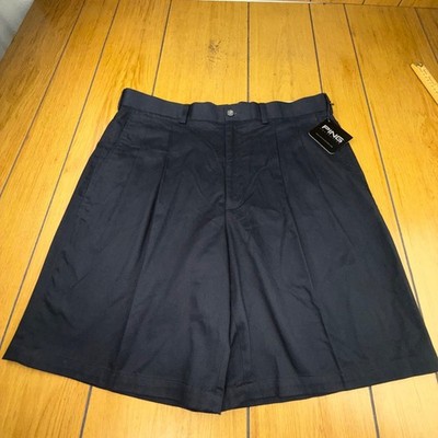 Ping Collection Mens Golf Shorts Black Pleated Dry-Fiber Dynamics NWT Size 38