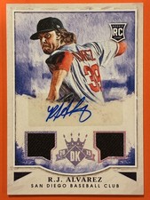 2015 Panini Diamond Kings - R.J. Alvarez #176 Silver Signatures Dual Jersey /299