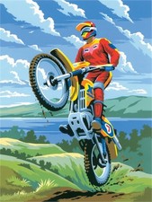 Royal Brush Junior Small Paint By Number Kit 8.75"X11.75"-Motocross 3Pk 