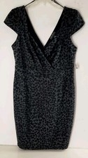 Forever 21 Charcoal/Black Animal Print Pullover Pencil Dress.  Size XL