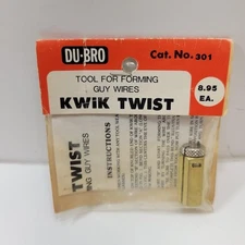 Vintage Du-Bro Kwik Twist Model Tool For Forming Guy Wires Cat No 301 NOS