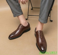 Fashion Mens Carved Lace Up Pointed Toe Oxfords Office Dress Casual Party Shoes