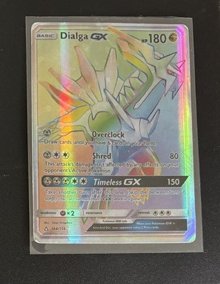 Dialga GX 164/156 Rainbow Secret Rare Sun & Moon Ultra Prism Pokemon Card MP