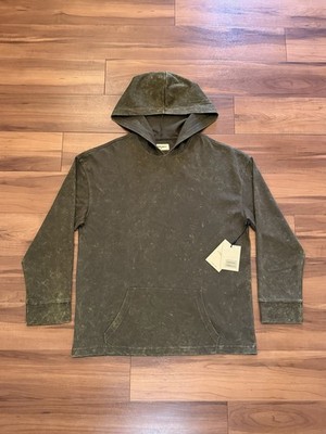 NWT Broken Threads Hoodie Sweatshirt Long Sleeve Green Acid Wash Mens Size Large