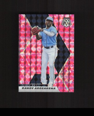2021 Panini Mosaic #25 Randy Arozarena PINK PRIZM Baseball Card Tampa Bay Rays