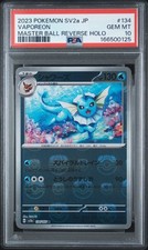 PSA 10 Vaporeon Master Ball Reverse Holo 134/165 Carta Pokemon 151 2023 Giapponese