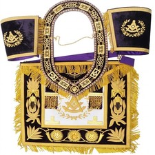 Grand Lodge Past Master Apron With Collar  Cuffs