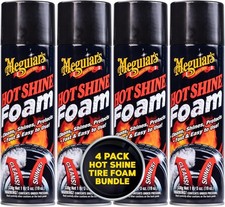 Meguiar's Hot Shine Tire Foam, 19 oz – Cleans, Shines & Protects, 4 Pack
