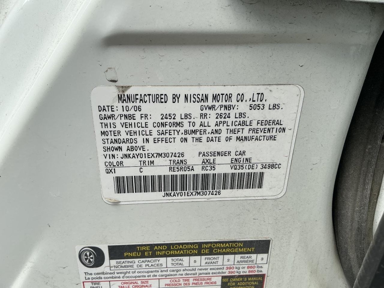 Anti-Lock Brake Part Assembly RWD 18" Wheel Fits 06-07 INFINITI M35 835530