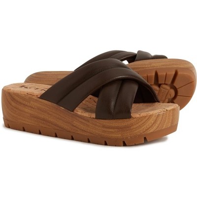 Korks by Kork-Ease Faithe Platform Sandal, Brown Faux Leather, Size Women 8 NEW