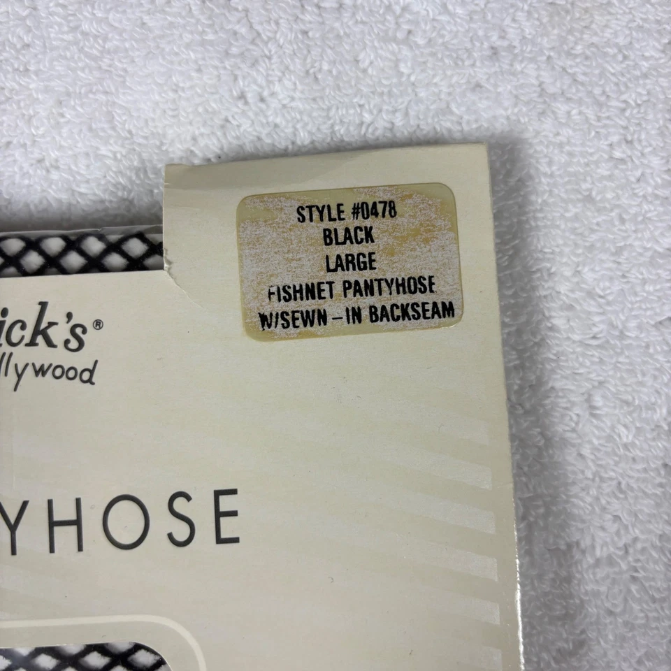 Pantimedias vintage Fredericks Hollywood negras grandes de red estilo costura trasera 0478 Foto 4 de 4