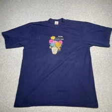 Vintage 90s Collegiate Pacific T-Shirt One in a Million Flowers Vase Graphic L
