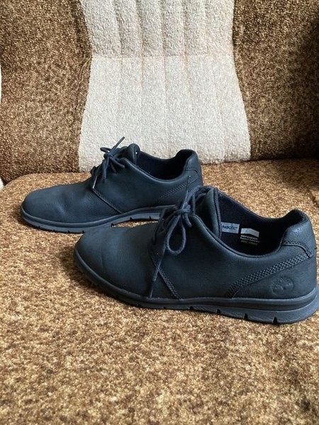 Men Timberland Heels Black Leather 43 #8XJY