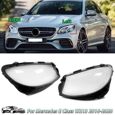 Pair Clear Headlight Lampshade Covers Lens For Mercedes E Class W213 2016-2023
