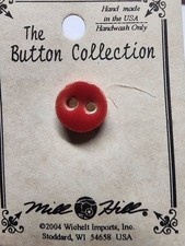 DIY Mill Hill Ceramic Button - Small Round Red Button