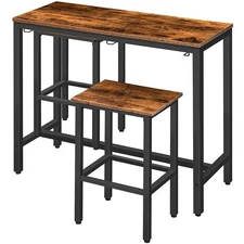 Bar Table Set, Pub Tables Bar Height with Stools Set of 2, Bar Chairs Under C...