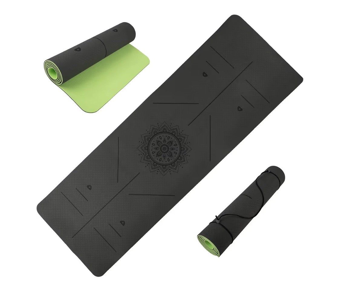 *NUEVO* Estera de yoga antideslizante con marcas de alineación 72”x24” (80-FIT1001)