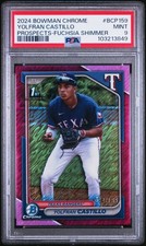 2024 BOWMAN CHROME PROSPECTS FUCHSIA SHIMMER YOLFRAN CASTILLO 34/199 PSA 9