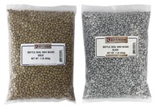 Bottle Seal Wax Beads, Wax Bead Color Set- Metallic 1lb Gold, 1lb Silver