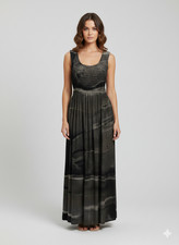 Womens Plus Size Curve Abstract Print Maxi Elasticated Dress Upto UK SIZE 22 P47