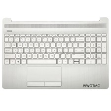 New For HP 15-DW 15S-DU Palmrest Backlit Keyboard Touchpad L52022-001 Silver