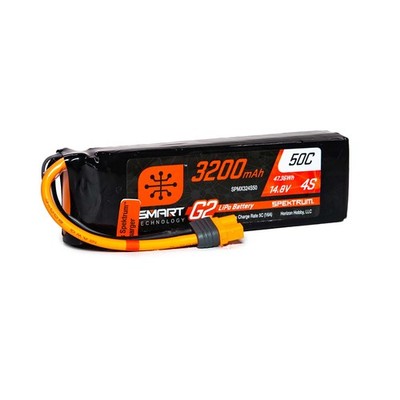 Spektrum Accessories 3200mAh 4S 14.8V Smart G2 LiPo 50C IC3 SPMX324S50 Airplane