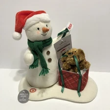 2024 Hallmark Jingle Pals Wrapped In Joy Christmas Plush Singing Snowman Dog
