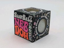 Schylling Snowball NeeDoh Crunch Tactile Squeeze Toy, White/Black Nee Doh