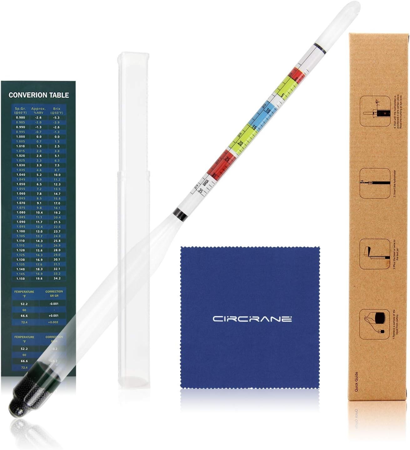 Triple Scale Alcohol Hydrometer ABV Brix Gravity Beer Wine Test Kit