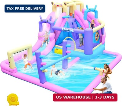 Inflatable Bounce House Water Slide Combo, Blow Up Water Slides for Backyard, Ki