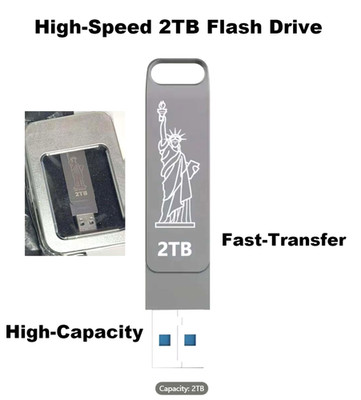 2TB Flash Drive USB High-Speed Thumb Drive Portable Data Storage for PC/Laptop