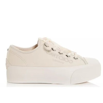 JIMMY CHOO Palma Maxi/F ホワイト Jimmy Choo Off-White Palma Maxi/F Platform Sneaker Size 39.5 | eBay
