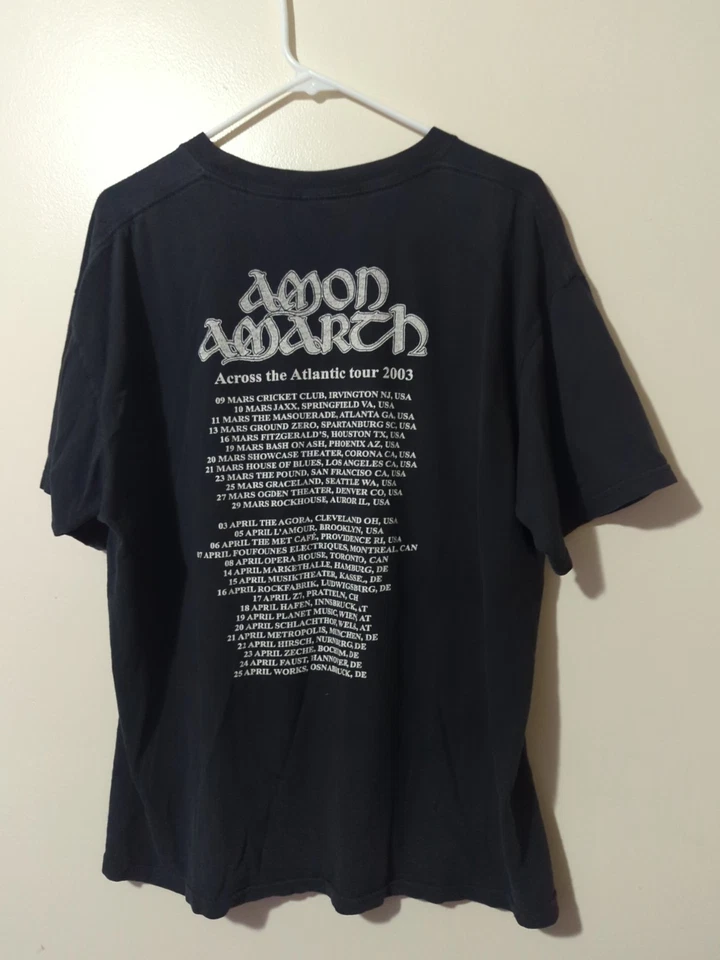 Vintage CYGNUS Amon Amarth Across The Atlantic Tour 2003 T Shirt 2000s SZ XL S15 - Image 2 of 3